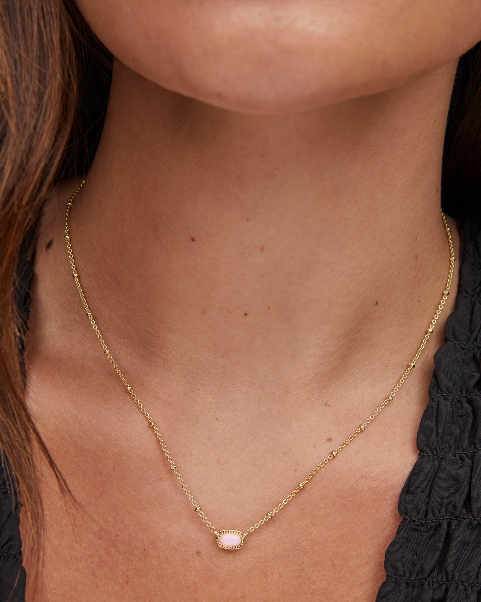 ★ROSEMONT★ 14K Necklace Crescendo (Petit Etoile) RN0016 Mini Elisa Gold Satellite Short Pendant Necklace in Pink